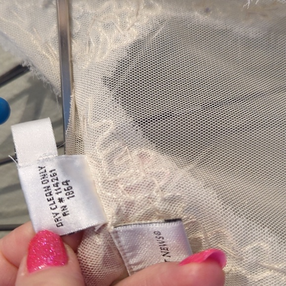 Y2k Newport News Ivory Sheer Beaded Maxi Dress Fairy Whimsigoth Wedding Vintage - Picture 7 of 13